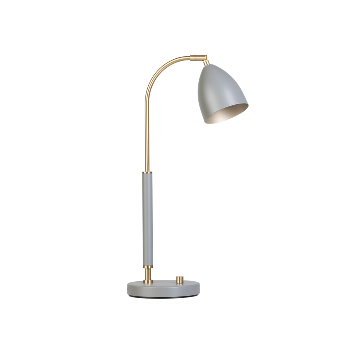 Deluxe Bordlampe Grå Messing     fra Belid