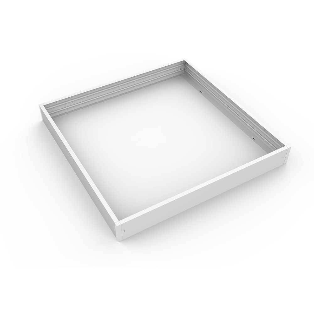 Ramme Til 60x60 Led Panel   Hurtig Samlesæt, Plast Hjørner, Hvid Kant, 65mm Høj, fra Ledlife