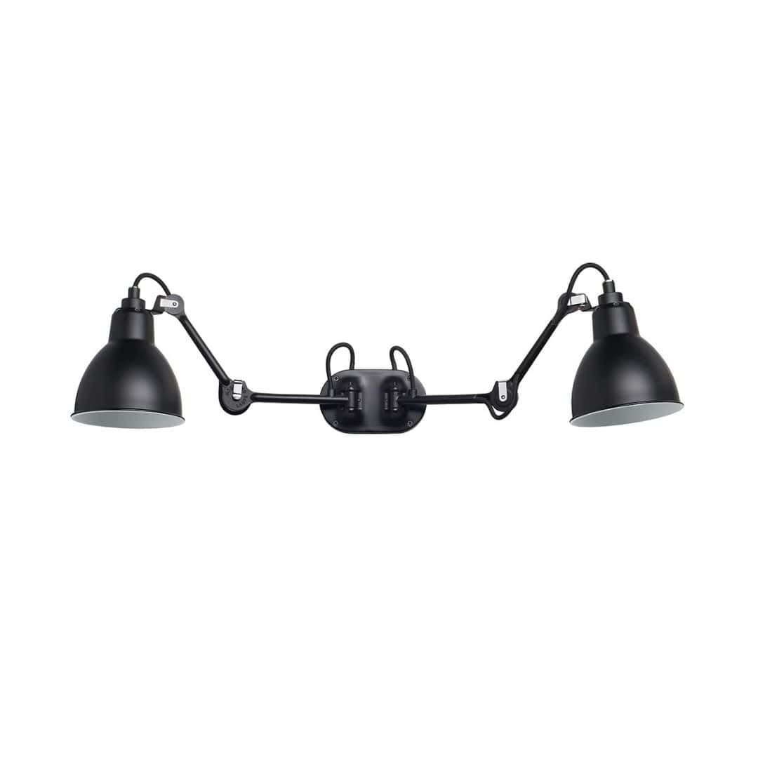 204 Double Væglampe Sort     fra Lampe Gras