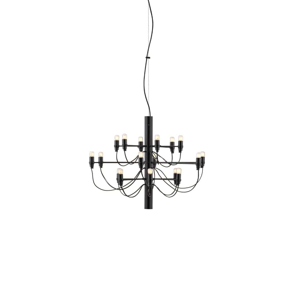 2097 18 Lysekrone Mat Sort Led     fra Flos