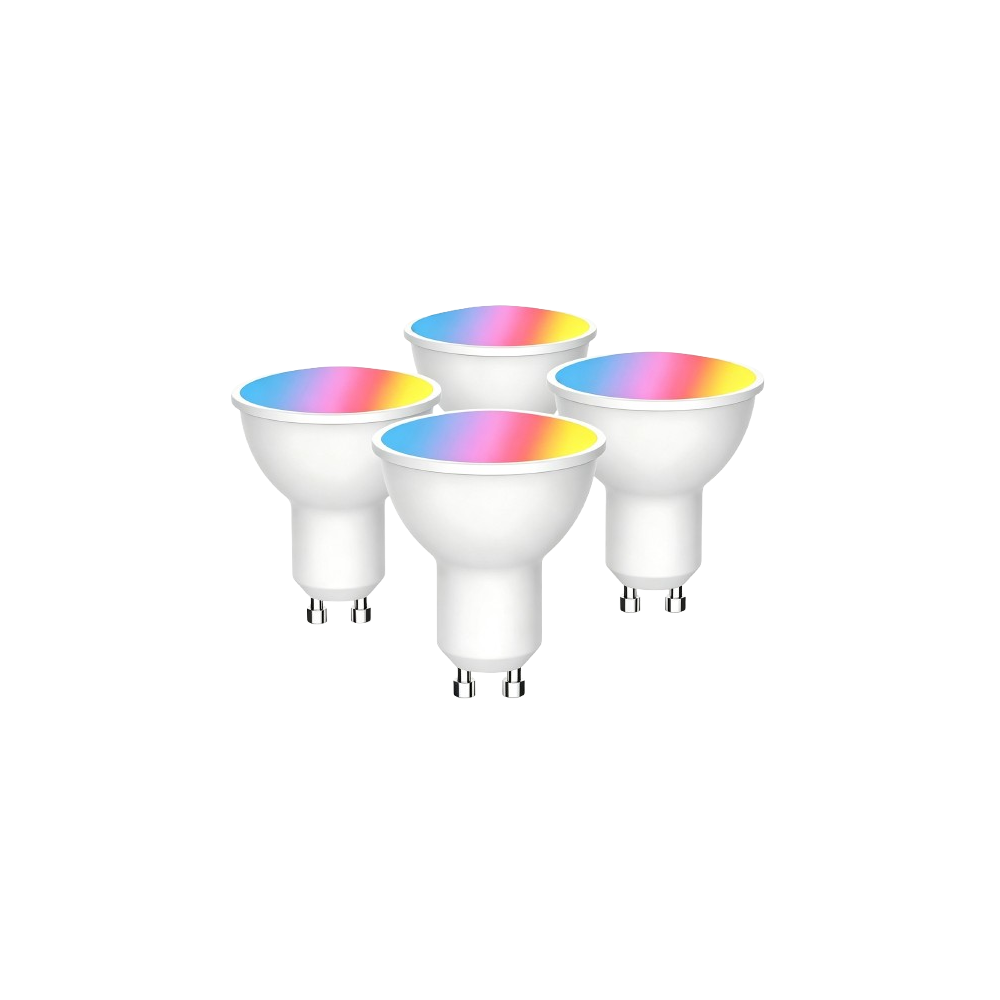 4x Gu10 5w Smart Home Led Pære   Bluetooth, Rgb+cct, Tuya Smart Life   Dæmpbar : Via Smart Home, Kulør : Rgb + Cct (varm Til Kold Hvid) fra Ledlife