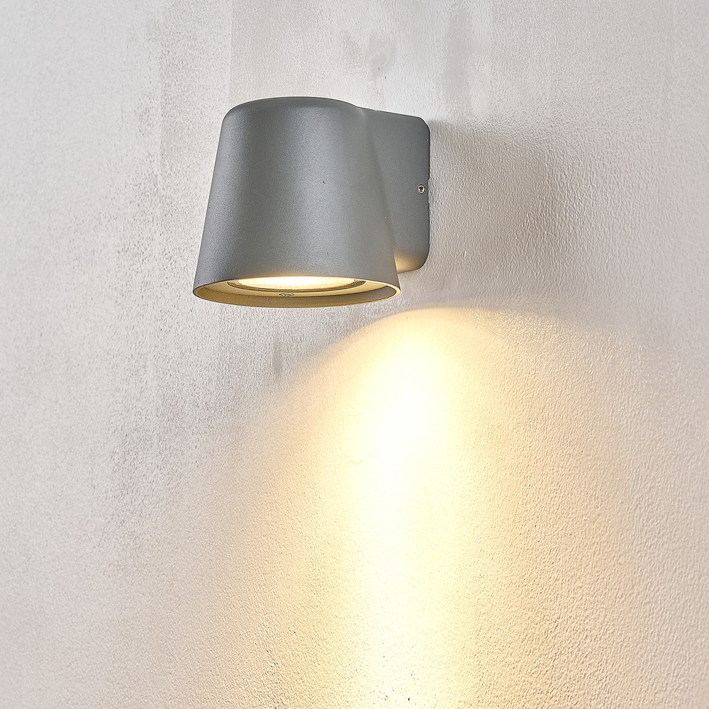 Gu10 Væglampe   Grå, Ip65, Inde Ude, Uden Lyskilde fra Ledlife
