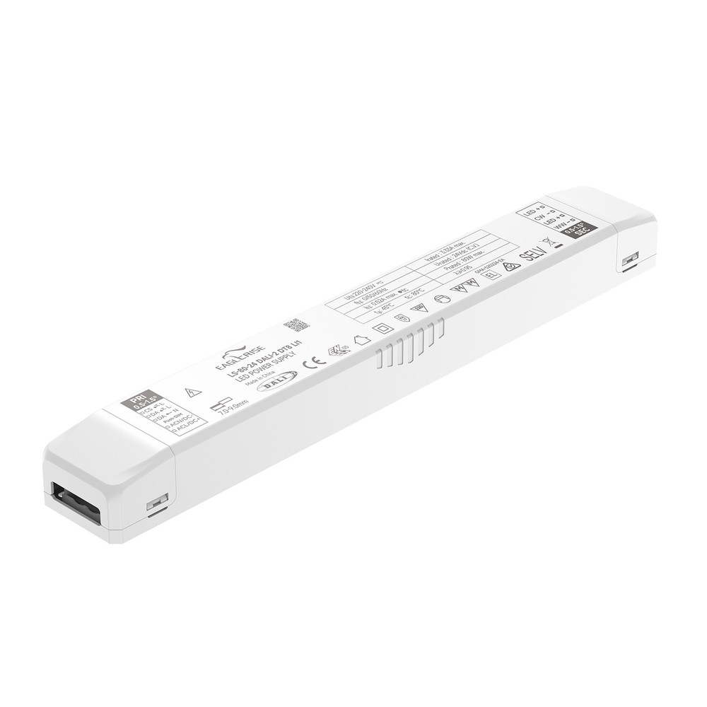 80w 24v Dc Cct Strømforsyning 3.3a, Ip20, Dali Dt8, Flicker Free fra Eaglerise