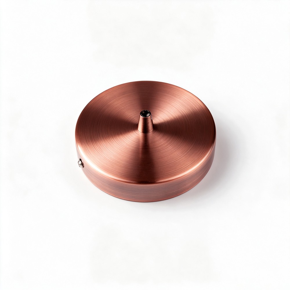 Baldakin I Rødkobber Farvet   ø12cm, Højde 2,5cm, 1 Hul, Loftroset fra Ledlife