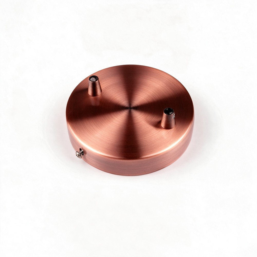 Baldakin I Rødkobber Farvet   ø12cm, Højde 2,5cm, 2 Huller, Loftroset fra Ledlife
