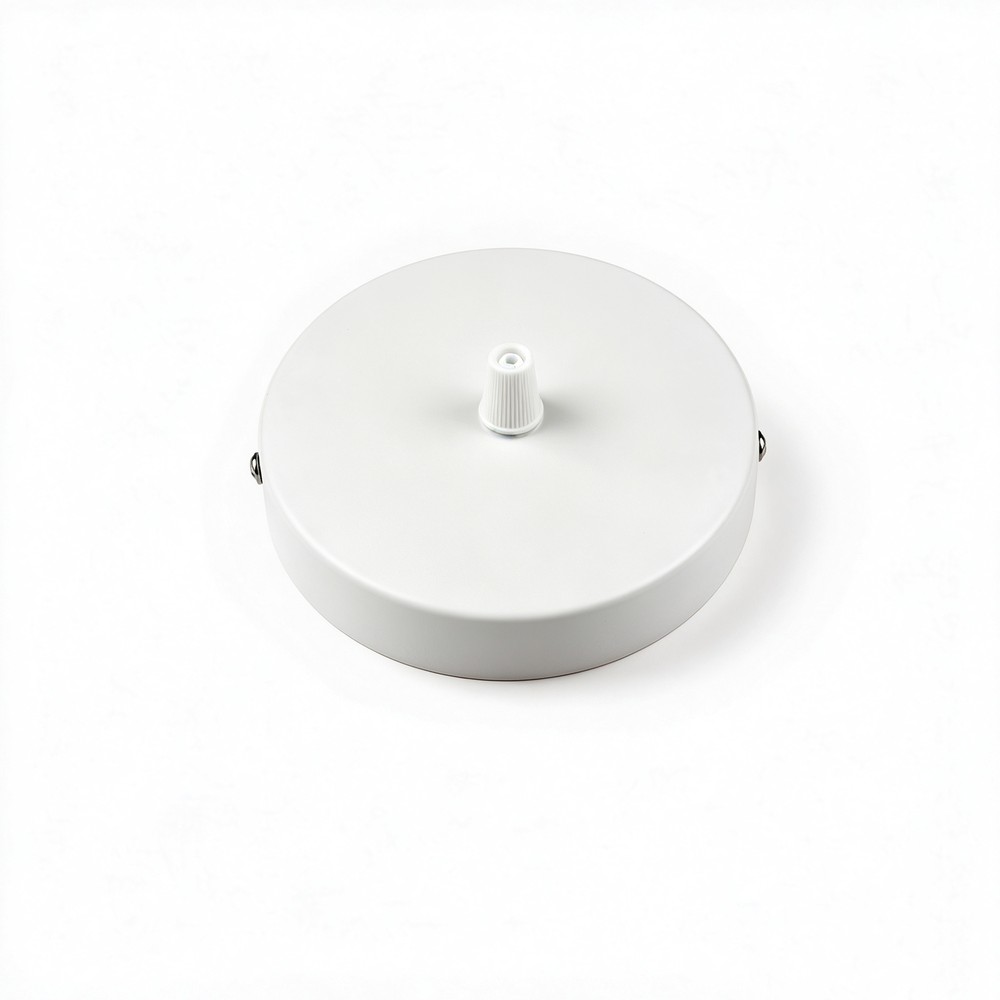 Baldakin I Hvid   ø12cm, Højde 2,5cm, 1 Hul, Loftroset fra Ledlife