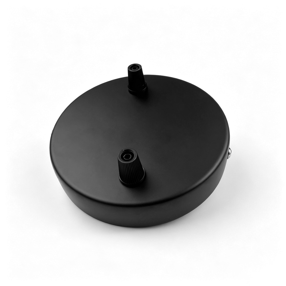Baldakin I Sort   ø12cm, Højde 2,5cm, 2 Huller, Loftroset fra Ledlife