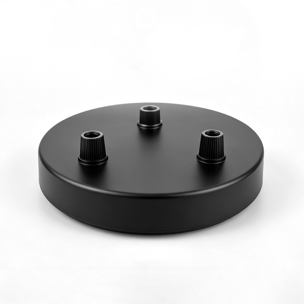Baldakin I Sort   ø12cm, Højde 2,5cm, 3 Huller, Loftroset fra Ledlife