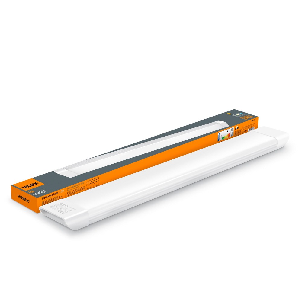 120cm 54w Komplet Led Armatur   5000k, Hvid, Lysskinne   Kulør : Neutral fra Videx