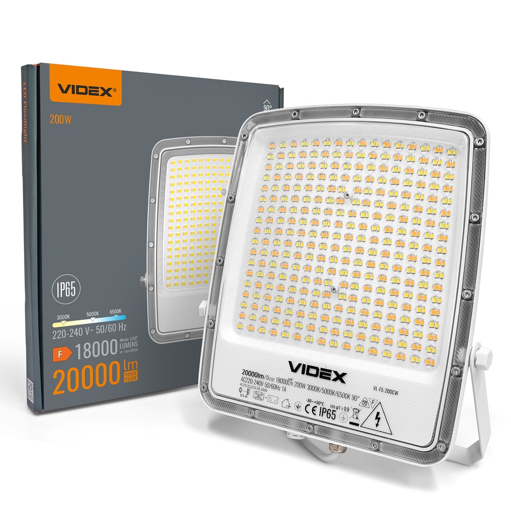 200w Led Projektør   Cct, Ip65, Udendørs, Arbejdslampe   Kulør : Varm fra Videx