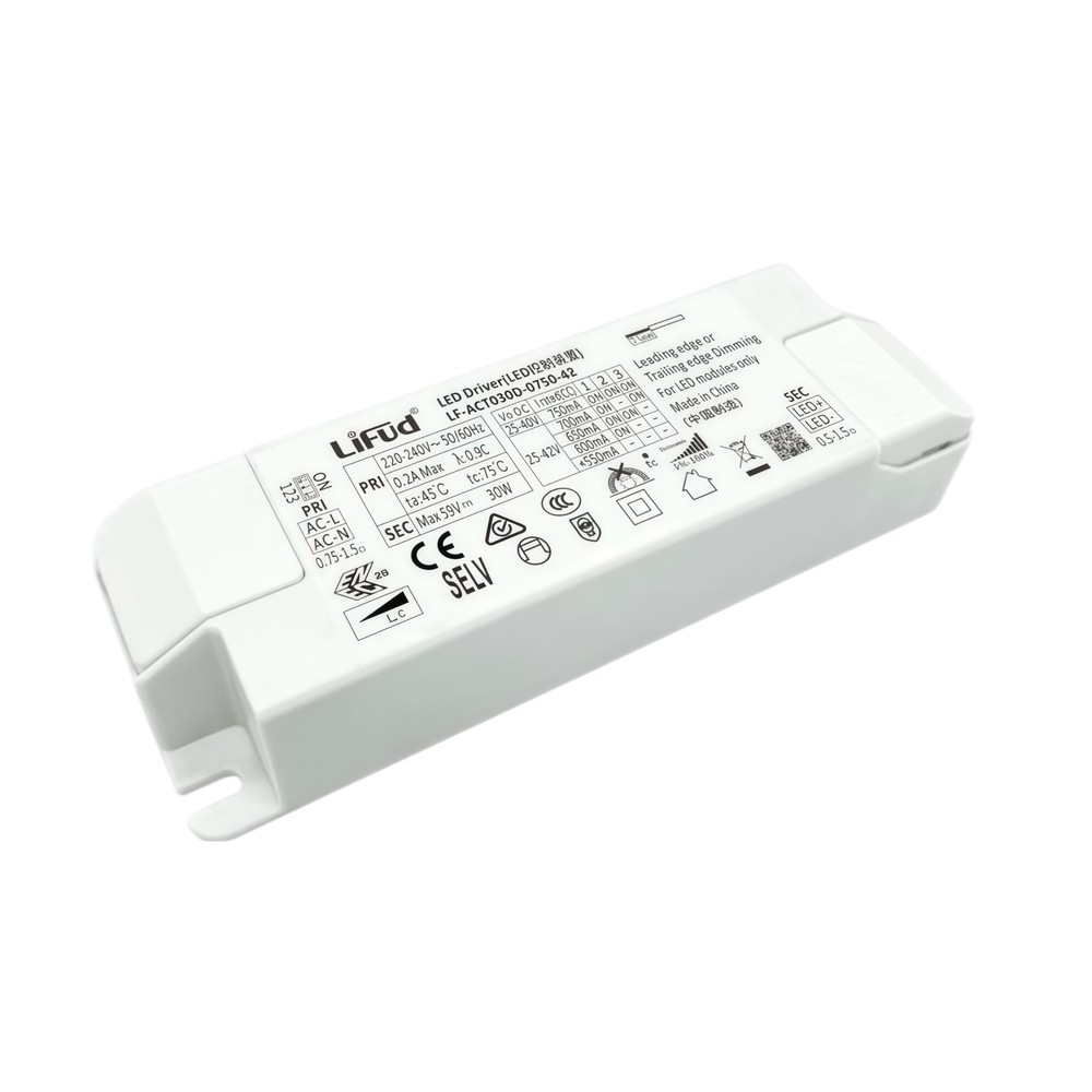 30w   550 700ma Dæmpbar Led Driver   25 40v, Triac Fasedæmp, Flicker Free fra Lifud