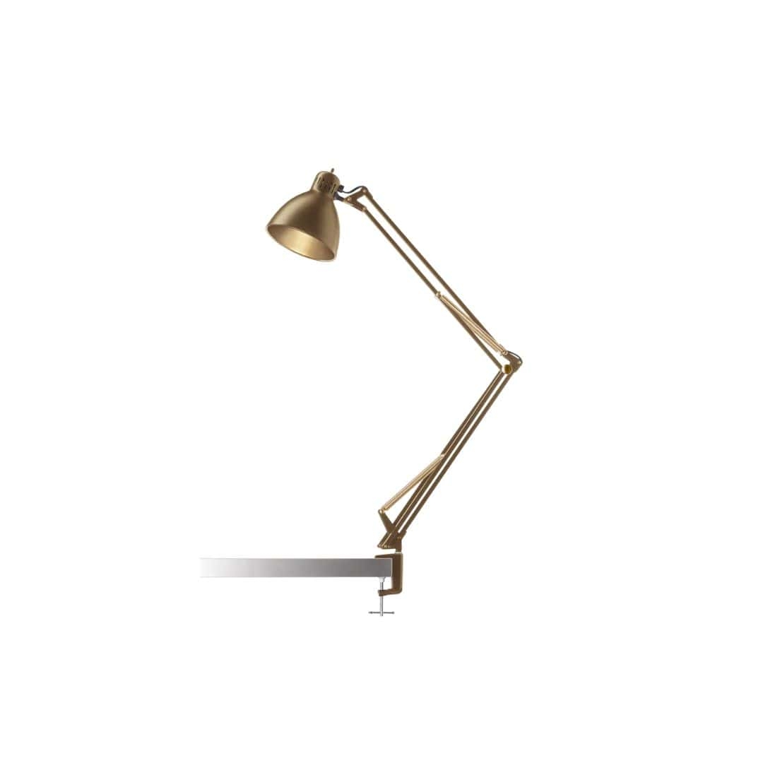 Archi T1 Junior Bordlampe Med Klemme Messing     fra Nordic Living