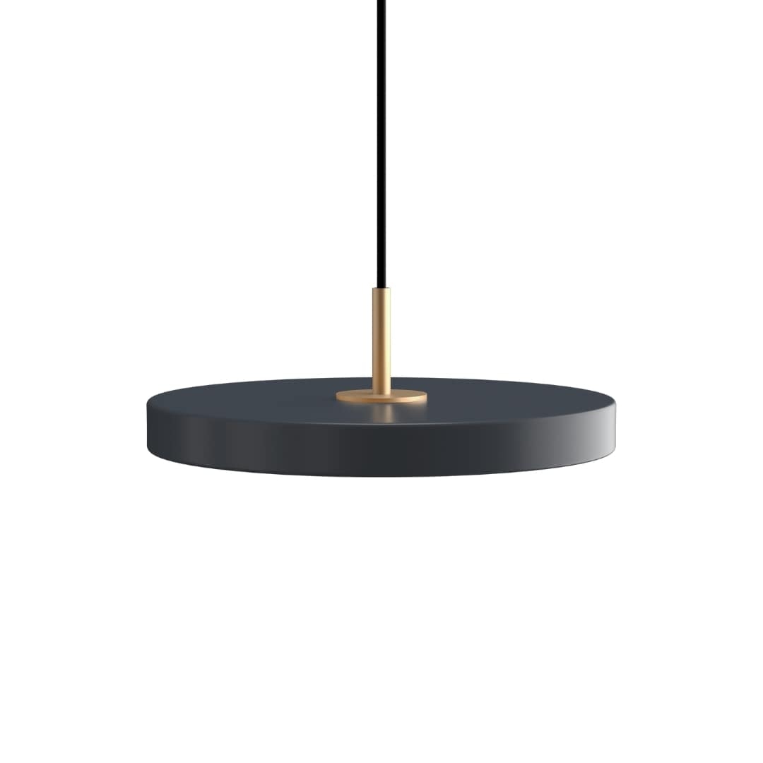 Asteria Plus Mini Pendel Anthracite Grey M  Messingtop     fra Umage