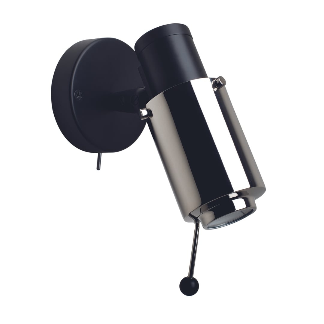 Biny Spot Led Mat Sort Nikkel M Afbryder     fra Dcw Editions