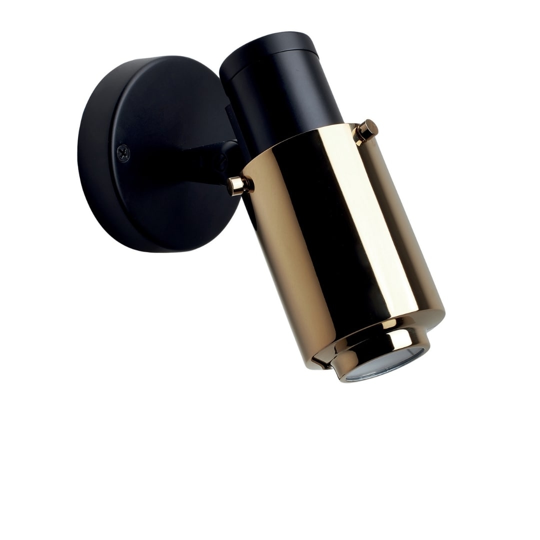 Biny Spot Led Mat Sort Guld U Afbryder     fra Dcw Editions