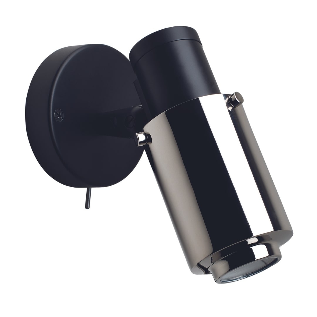 Biny Spot Mat Sort Nikkel U Afbryder     fra Dcw Editions