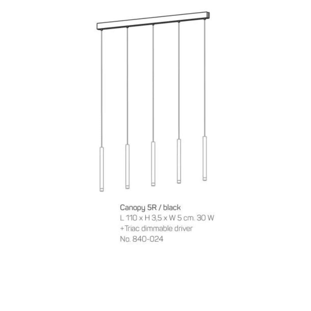 Canopy 5r Lampeophæng Sort     fra Loom Design