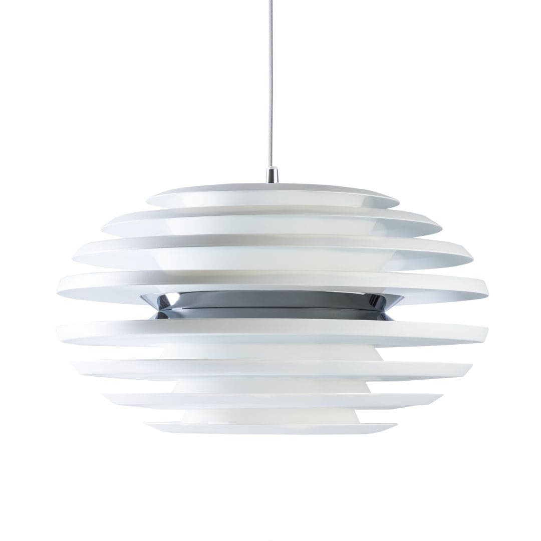 Ellipse Pendel ø50 Mat Hvid Krom     fra Belid