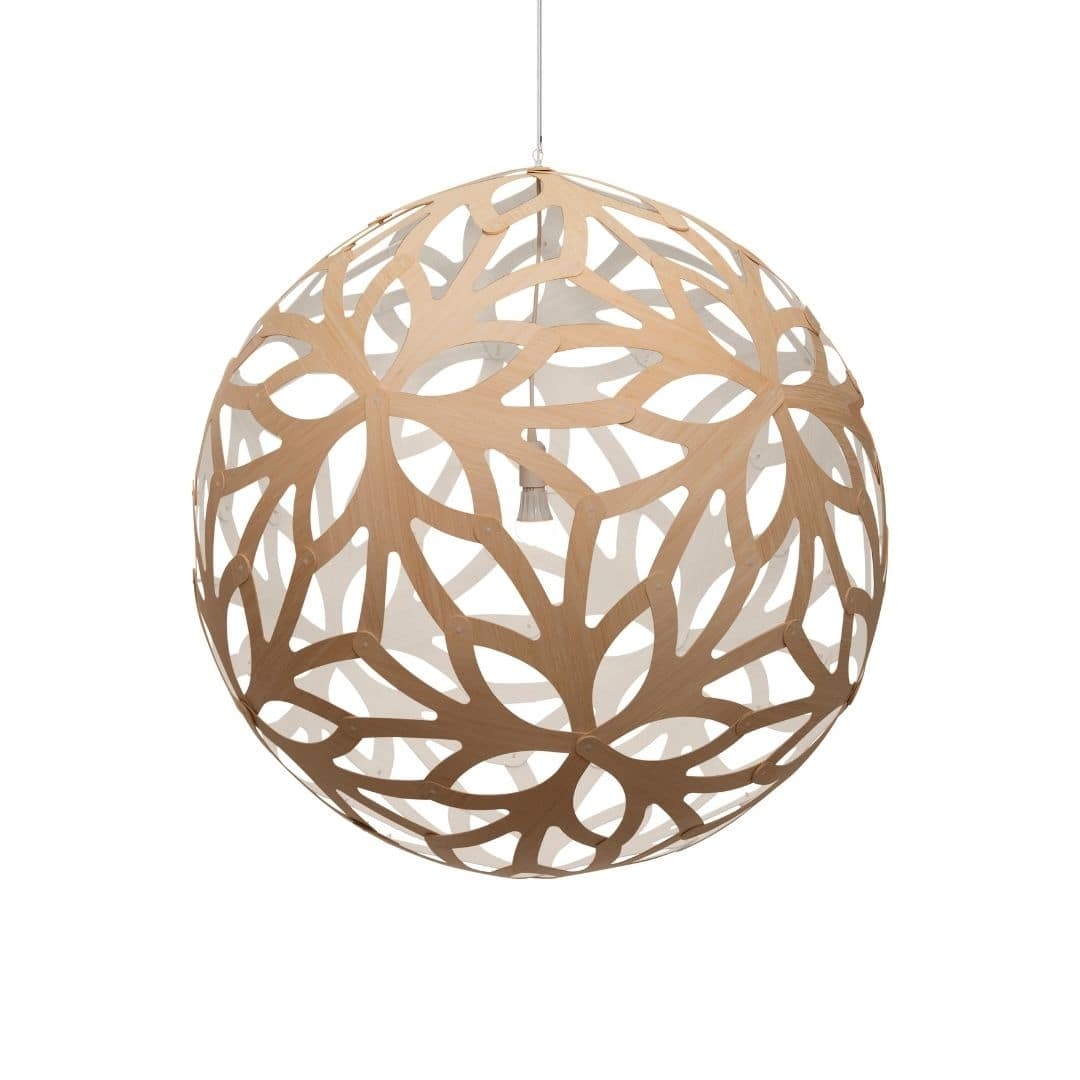 Floral ø100 Pendel Bamboo   Hvid     fra David Trubridge