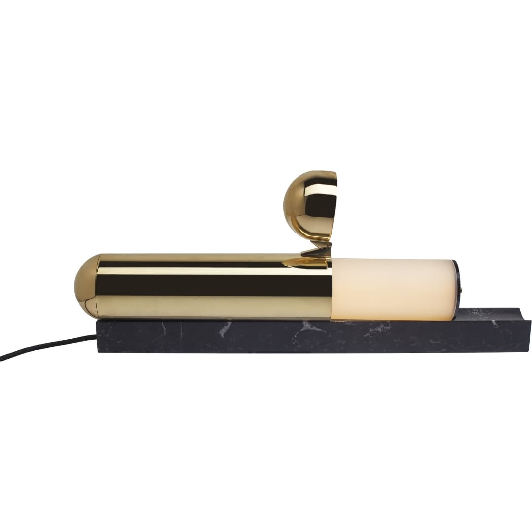 Isp Bordlampe Poleret Messing Sort Marmor     fra Dcw Editions