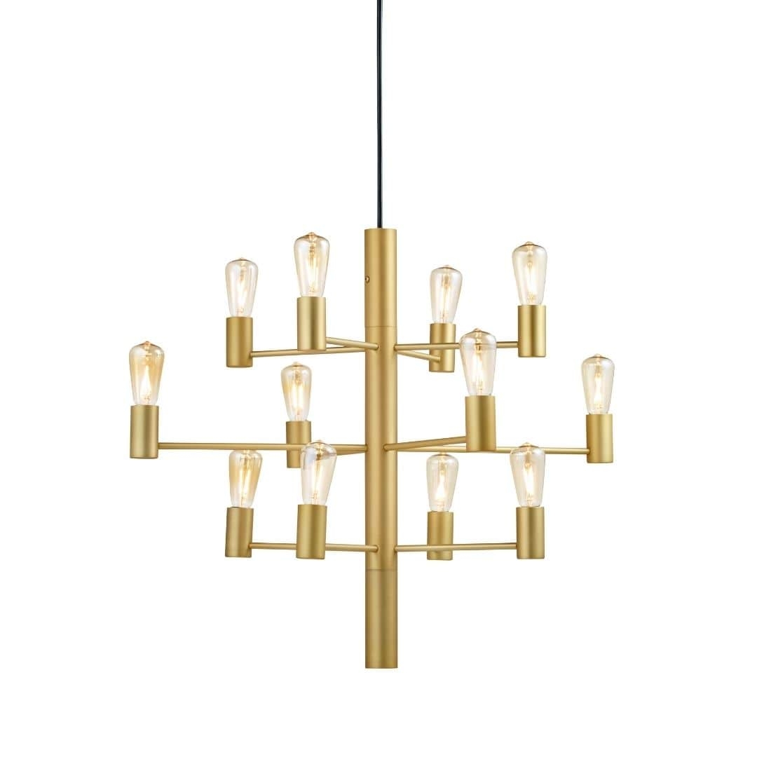 Krona Manola 12 Lysekrone Satin Messing     fra Herstal