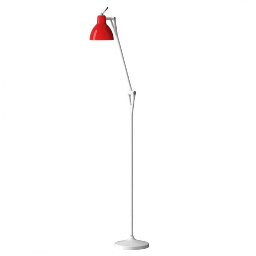 Luxy F1 Gulvlampe Mat Hvid Blank Rød Skærm     fra Rotaliana