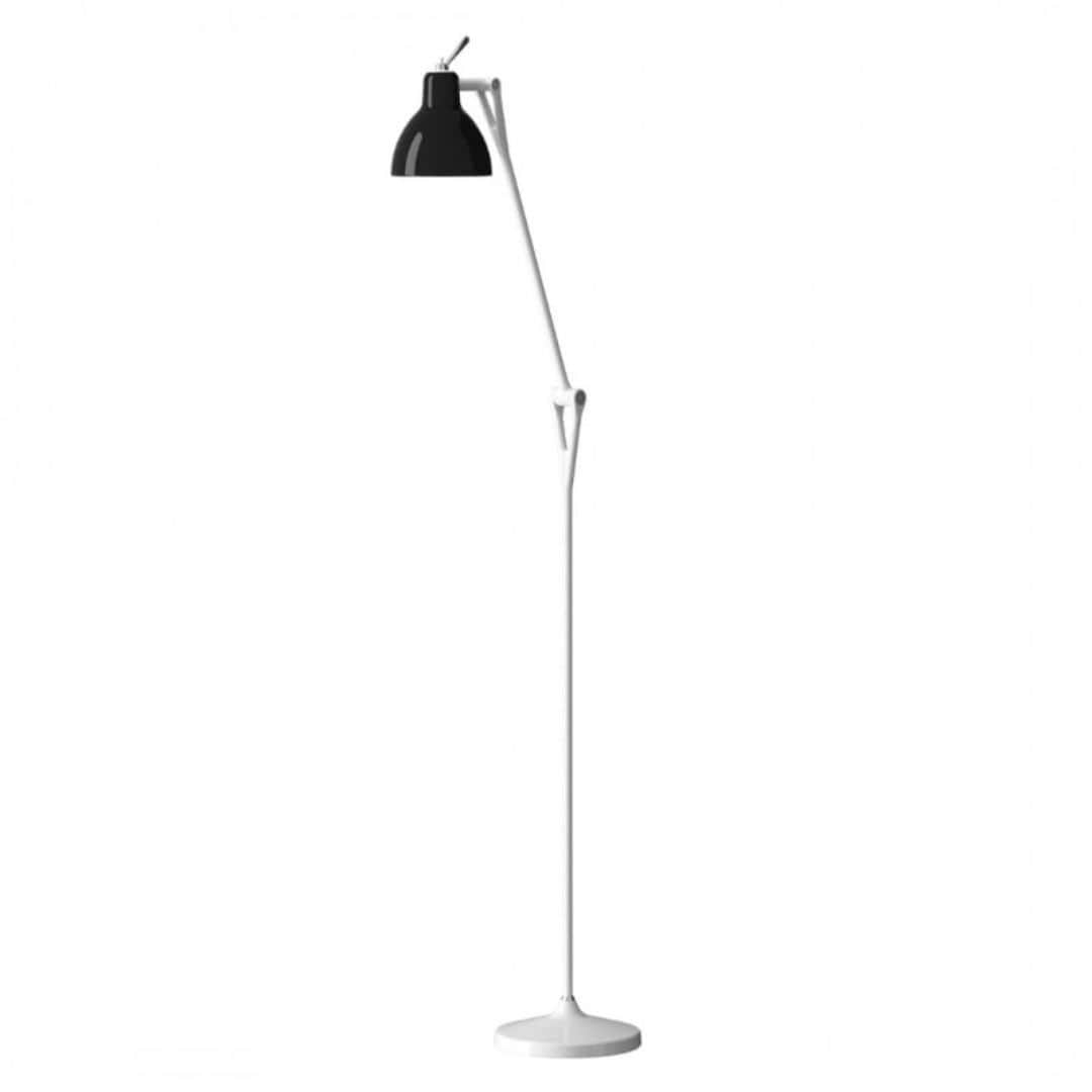 Luxy F1 Gulvlampe Mat Hvid Blank Sort Skærm     fra Rotaliana