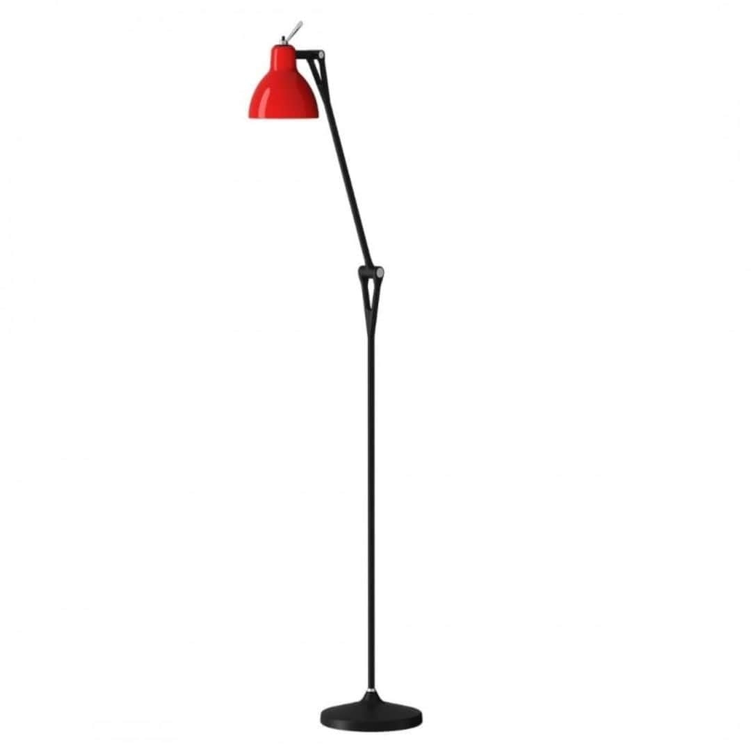 Luxy F1 Gulvlampe Mat Sort Blank Rød Skærm     fra Rotaliana