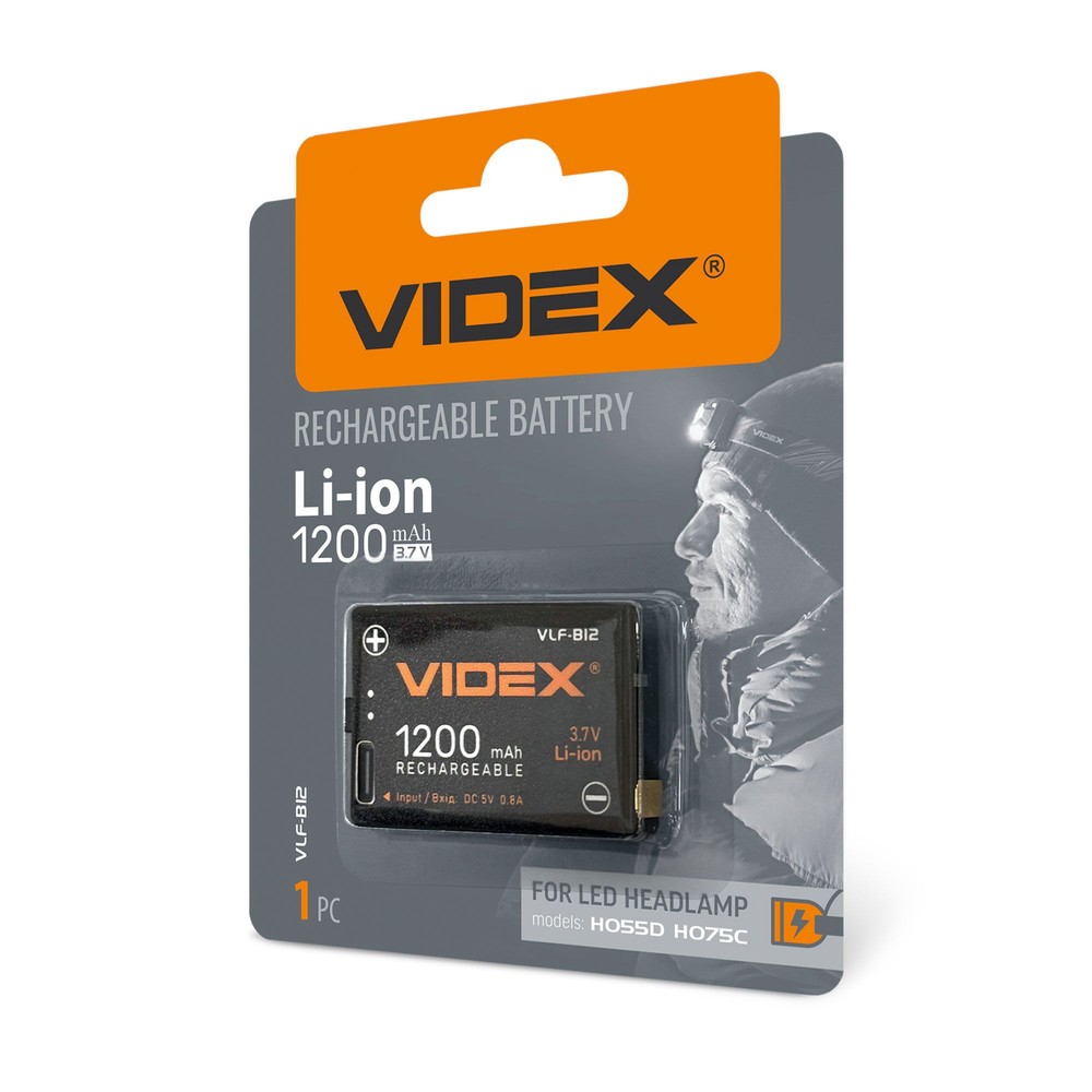 Genopladeligt Li Ion Batteri   1200mah fra Videx
