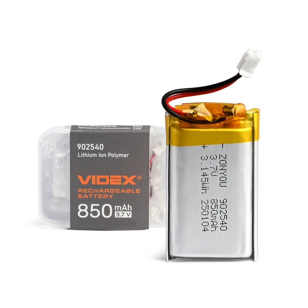 Genopladeligt Li Pol Batteri   850mah fra Videx