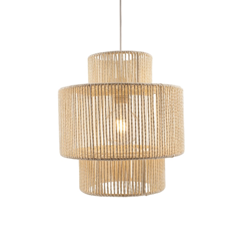 Beige ø30cm Pendel   E27 Fatning, 2m Ledning, Flettet Papirsnor fra Home Décor