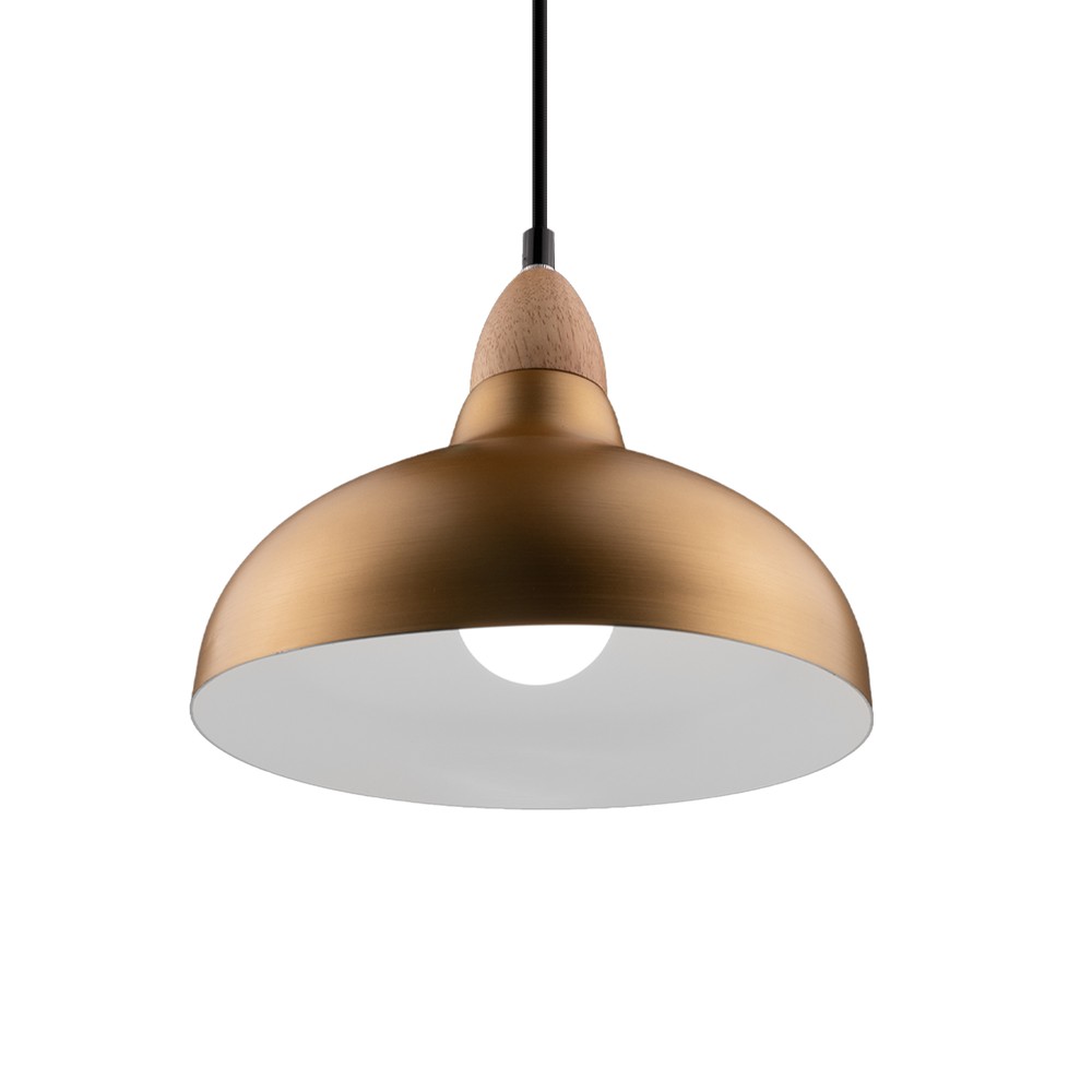 Birk Børstet Messing ø24cm Pendel   E27 Fatning, 2m Ledning, Aluminium fra Home Décor