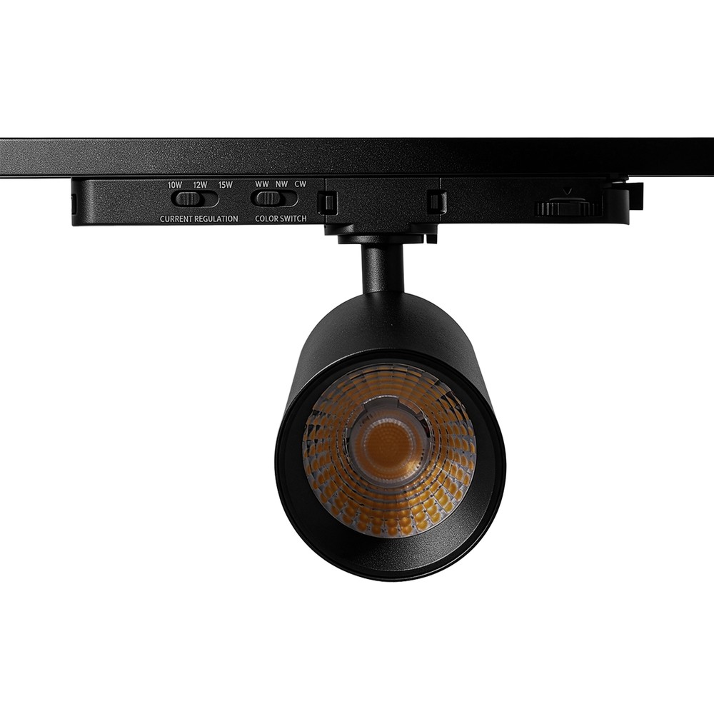 10 14w 3 Faset Cct Triac Skinnespot   Ra93, Justerbar Cct & Watt, Sort   Dæmpbar : Dæmpbar, Kulør : 3 I 1 fra Ledlife