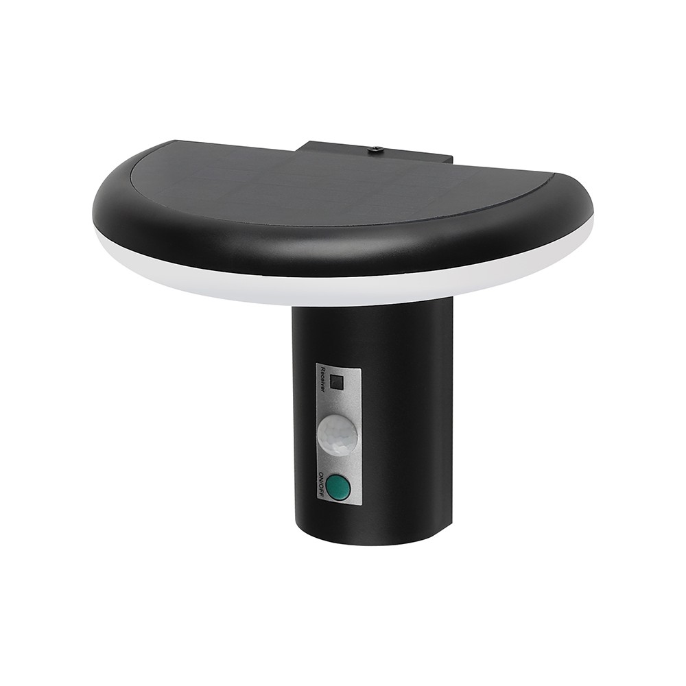 2w Led Solcelle Havelampe Med Sensor   Ip54, 3000k, Sort   Kulør : Varm fra V-tac