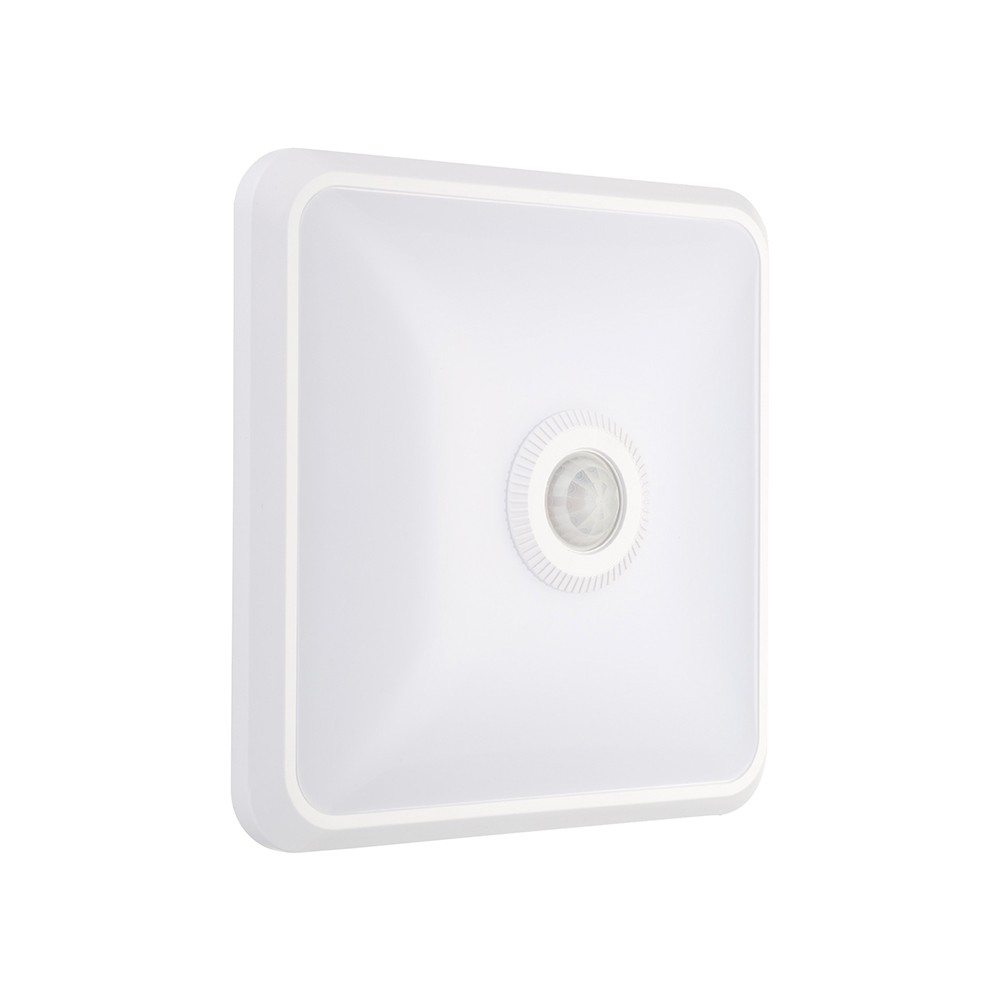 12w Led Sensorlampe   Pir Sensor, Cree Chip, Firkantet, Hvid, 3 I 1   Kulør : 3 I 1 fra V-tac