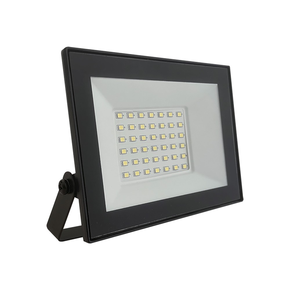 V Tac 30w Led Projektør   Sort, 6500k, Slimline   Kulør : Kold fra V-tac