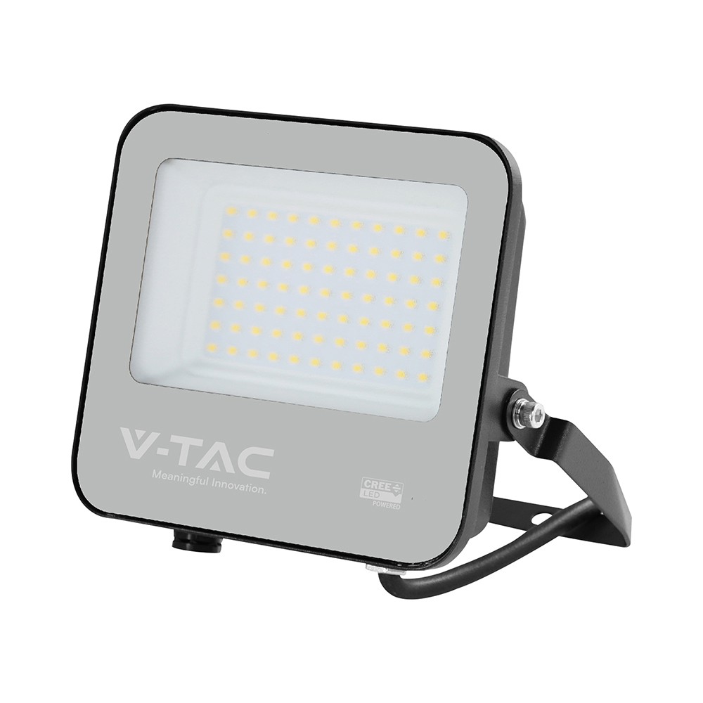 50w Led Projektør   185lm W, Cree Chip, Sort, 6 års Garanti   Kulør : Kold fra V-tac
