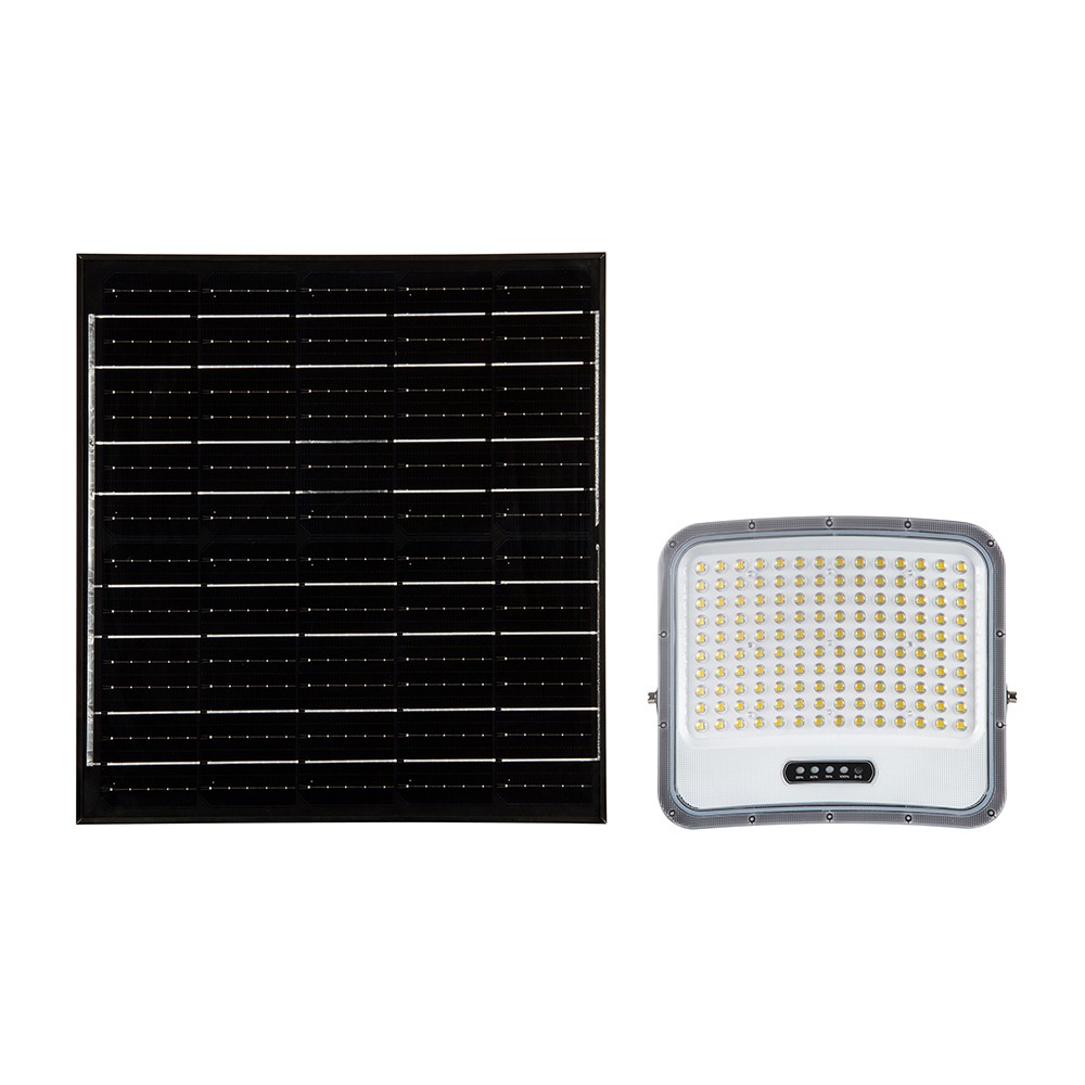 V Tac 25w Led Projektør Med Solcelle   Ip65, Sort   Kulør : 3 I 1 fra V-tac