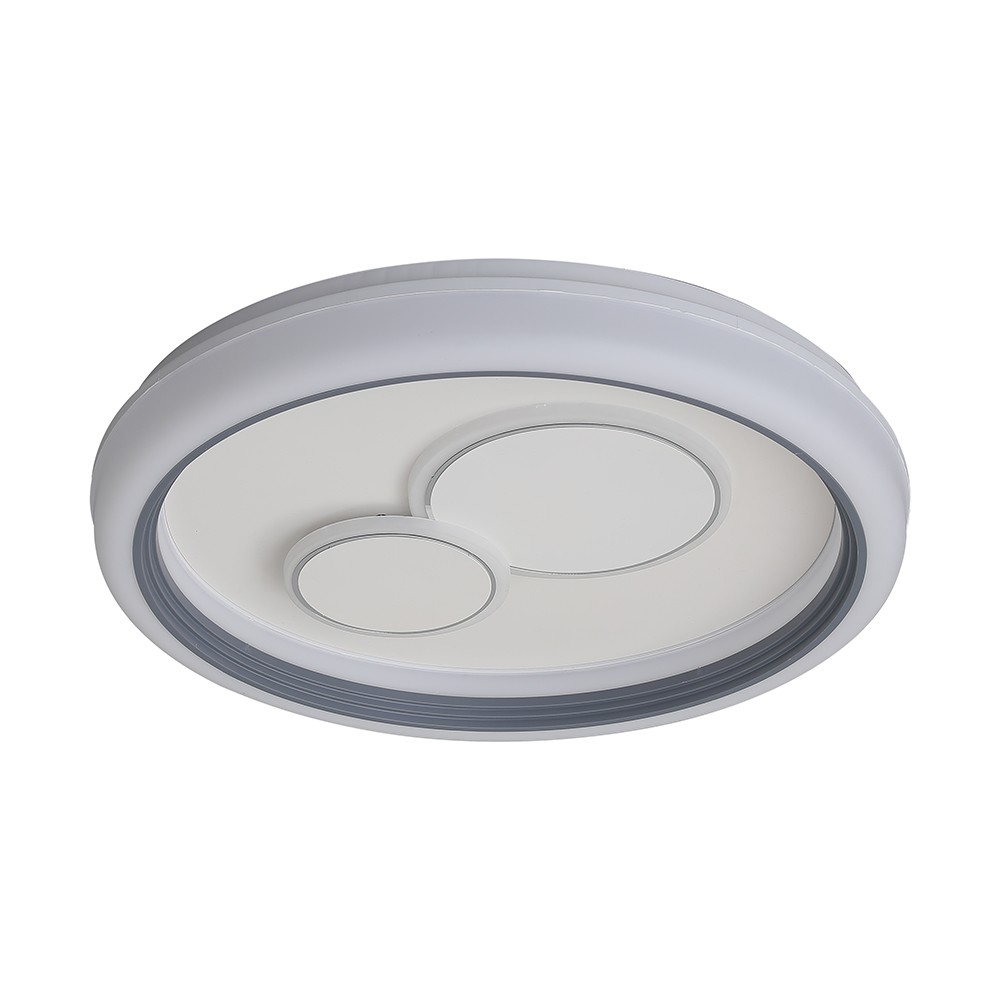 V Tac 2x30w Led Dekorativ Loftslampe   Dæmpbar, 3 I 1 Cct, Rf Fjernbetjening, Hvid Grå   Kulør : 3 I 1 fra V-tac