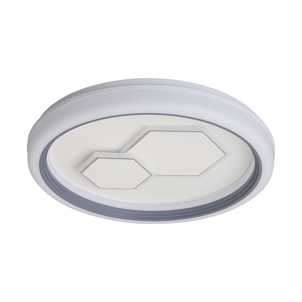 V Tac 60w Dekorativ Led Loftslampe   Dæmpbar, Cct, Fjernbetjening, Hvid Grå   Kulør : 3 I 1 fra V-tac