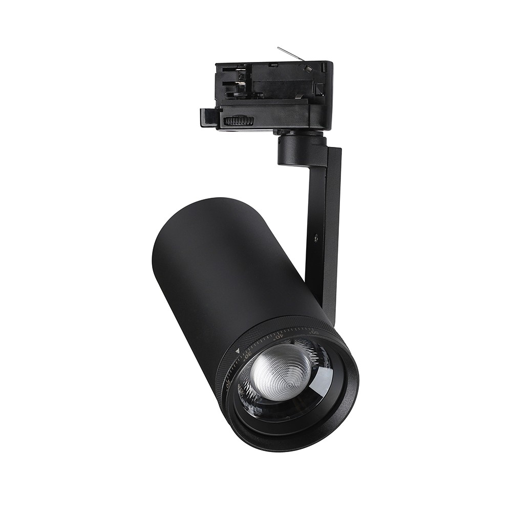 V Tac 30w 3 Faset Zoombar Skinnespot   Cct, 25° 50°, Sort   Kulør : 3 I 1 fra V-tac