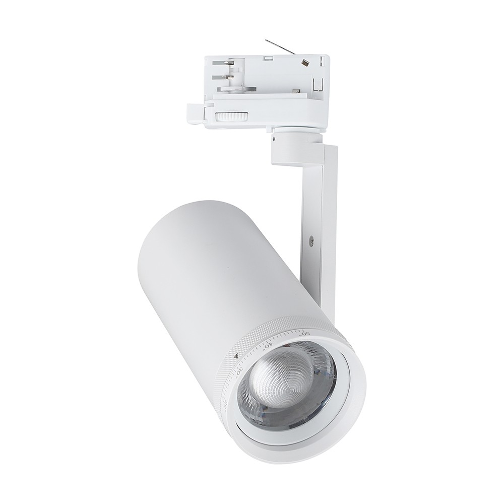 V Tac 30w 3 Faset Cct Skinnespot   Zoombar 25° 50°, Hvid   Kulør : 3 I 1 fra V-tac