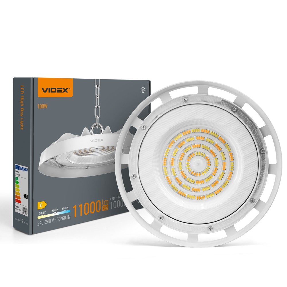 100w Led High Bay   Cct, Hvid   Kulør : Varm fra Videx