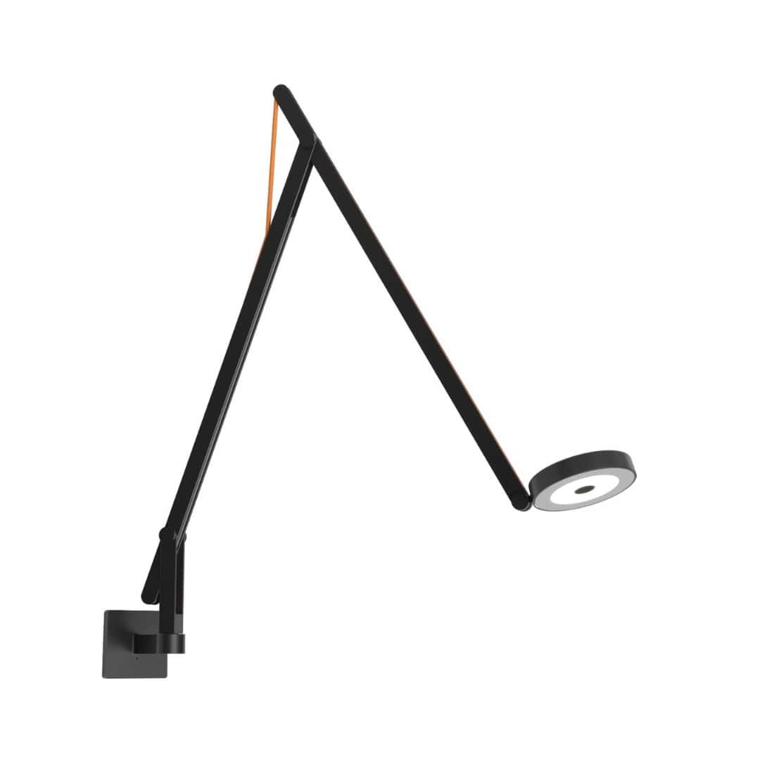 String W1 Væglampe   Dtw (dim To Warm)   Mat Sort Orange     fra Rotaliana